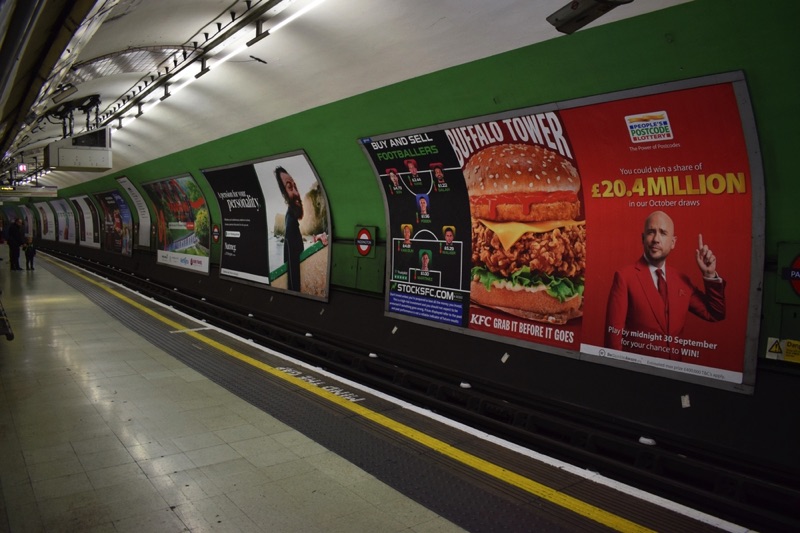 Gambling advert on TFL London Underground